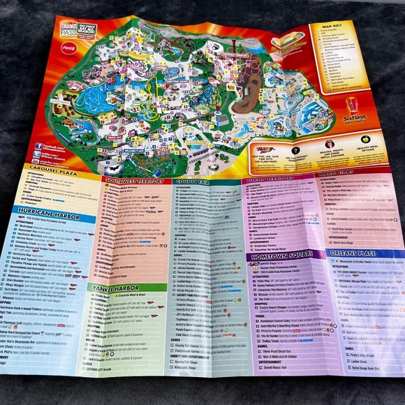 Six Flags Great America 2013 Park Map IGNight Reflections Ragin Cajun King Chaos - Picture 5 of 5